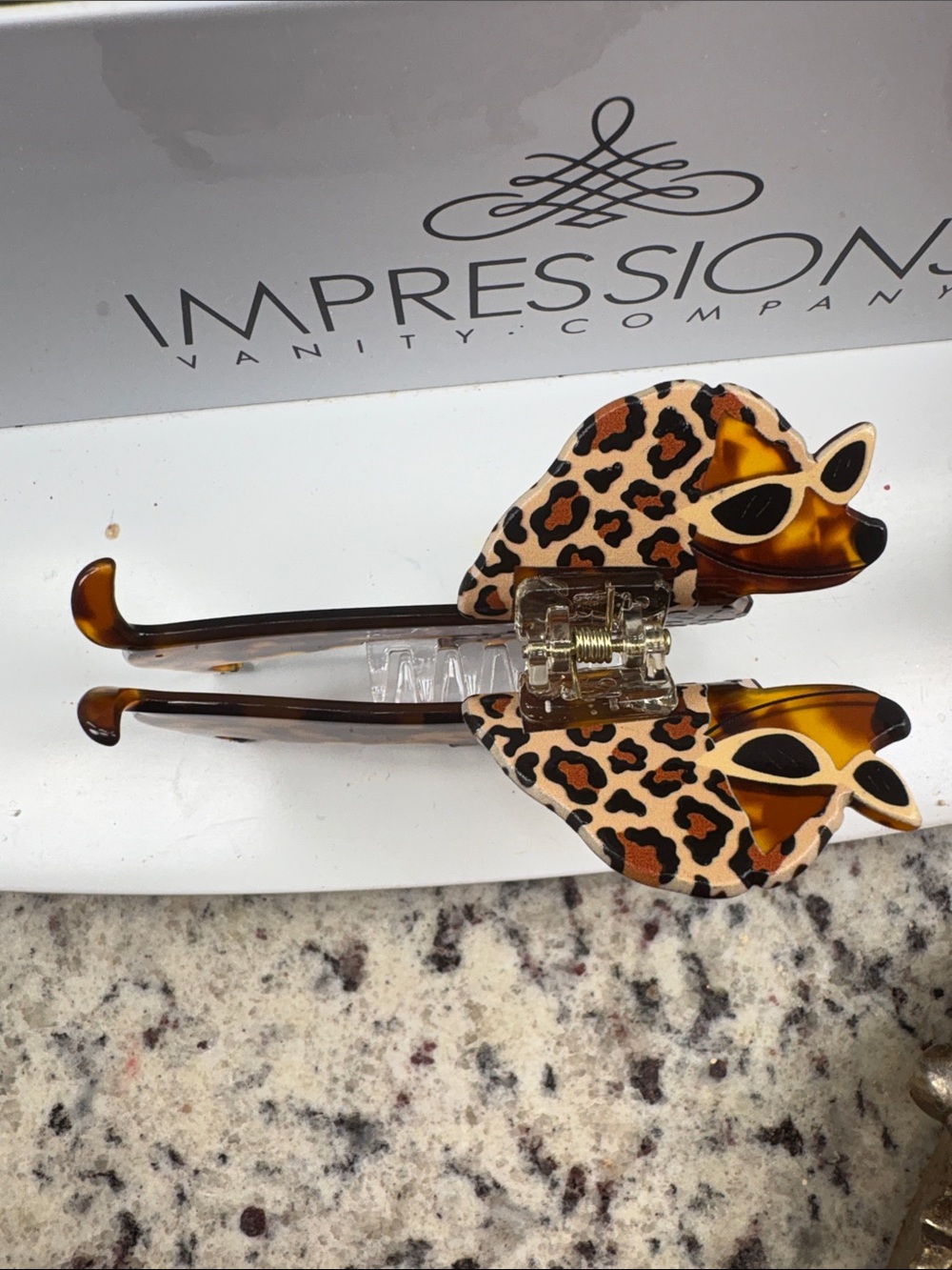 Stylish Tortoiseshell Dachshund Pet Hair Clip - Brown Leopard Accent - Picture 2 of 6